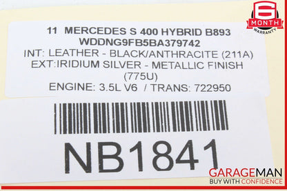 07-13 Mercedes W221 S400 Hybrid Door Keyless Go Control Module 2218707392 OEM