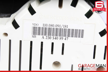 03-08 Mercedes R230 SL550 Instrument Cluster Speedometer Odometer Gauge Assy OEM
