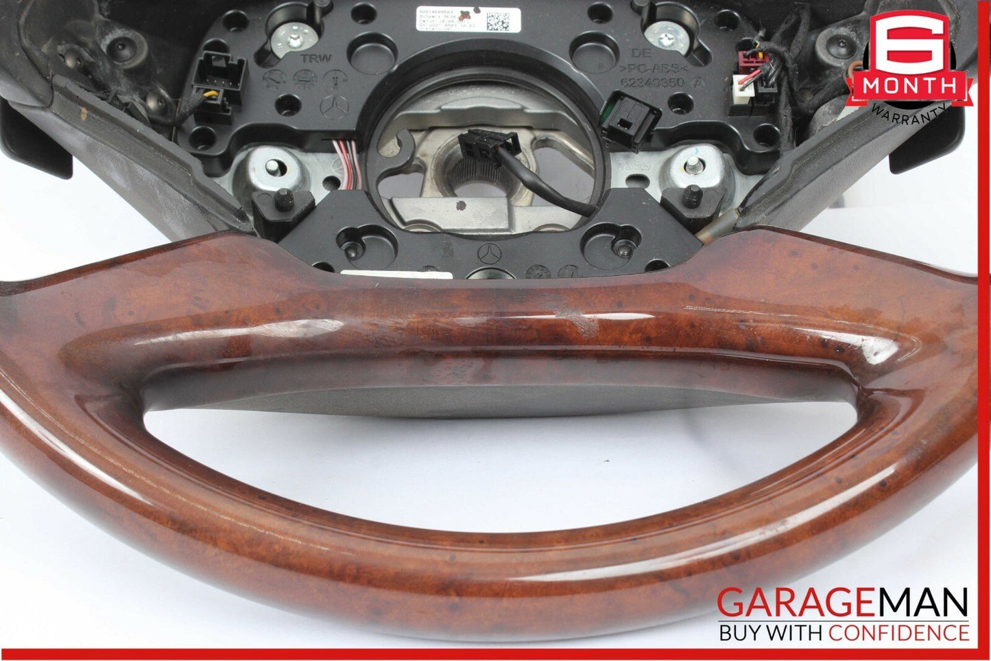 10-14 Mercedes W221 S550 CL550 Steering Wheel Wood Trim Black w/ Paddle Shifters