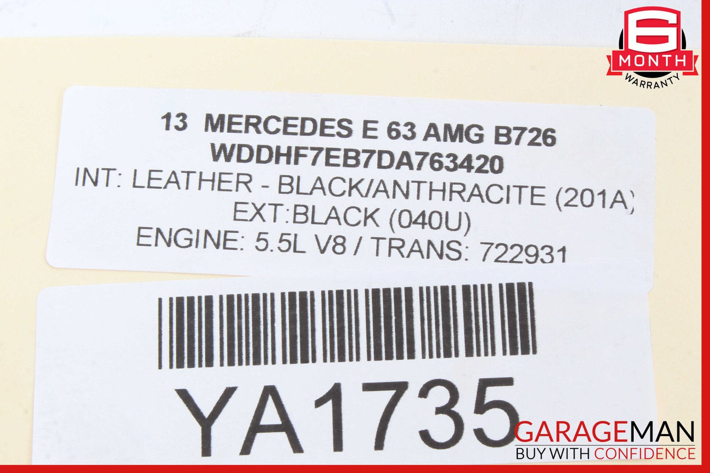 11-19 Mercedes W212 E63 ML63 CL63 AMG Right Side Air Intake Hose Duct Pipe Assy