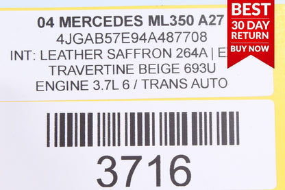 98-05 MERCEDES W163 ML350 FRONT LEFT DRIVER HEADREST LCD TOUCH SCREEN A27 OEM