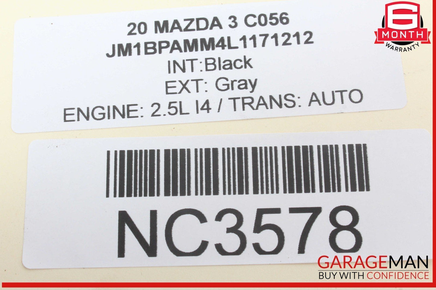 19-23 Mazda 3 Front Right Passenger Side Window Regulator Motor OEM