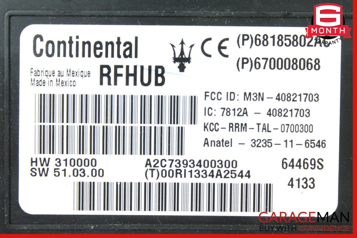 14-17 Maserati Ghibli HUB Passive Entry Control Module Unit 670008068 OEM