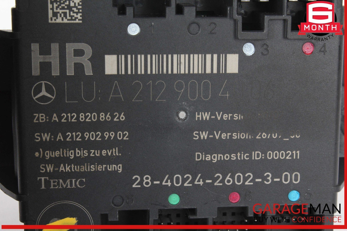 08-18 Mercedes W204 C250 Rear Right Side Door Control Module OEM