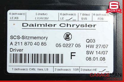 03-12 Mercedes SLK350 E350 CLS550 E320 Front Left Side Seat Control Module OEM