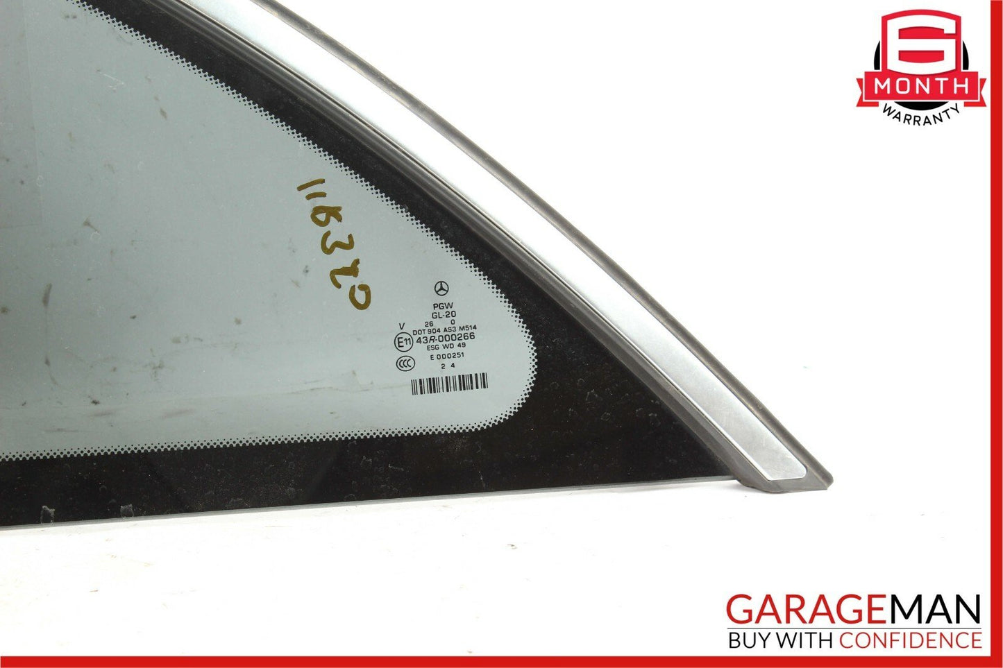 06-13 Mercedes W251 R350 Rear Left Driver Side Door Quarter Window Auto Glass