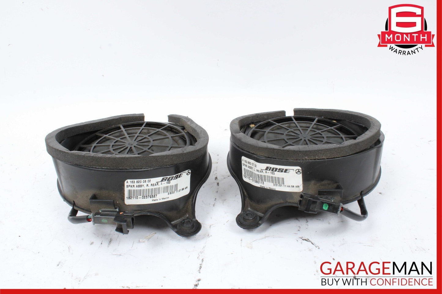 98-05 Mercedes W163 ML55 AMG Rear Right & Left Door Audio Sound Speaker Set of 2