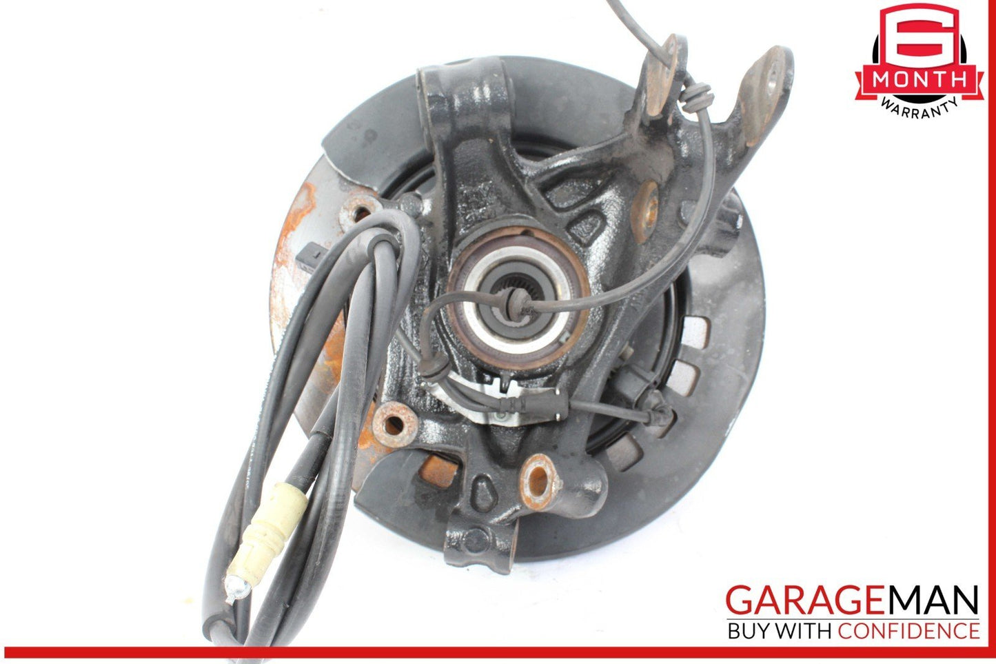 03-10 Porsche Cayenne 955 957 Rear Left Spindle Knuckle Wheel Hub w/ Rotor Disc