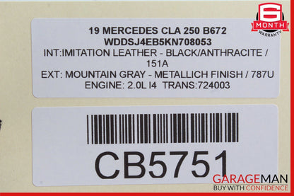 12-20 Mercedes W117 CLA250 SLK350 Hand Parking Brake Control Module OEM