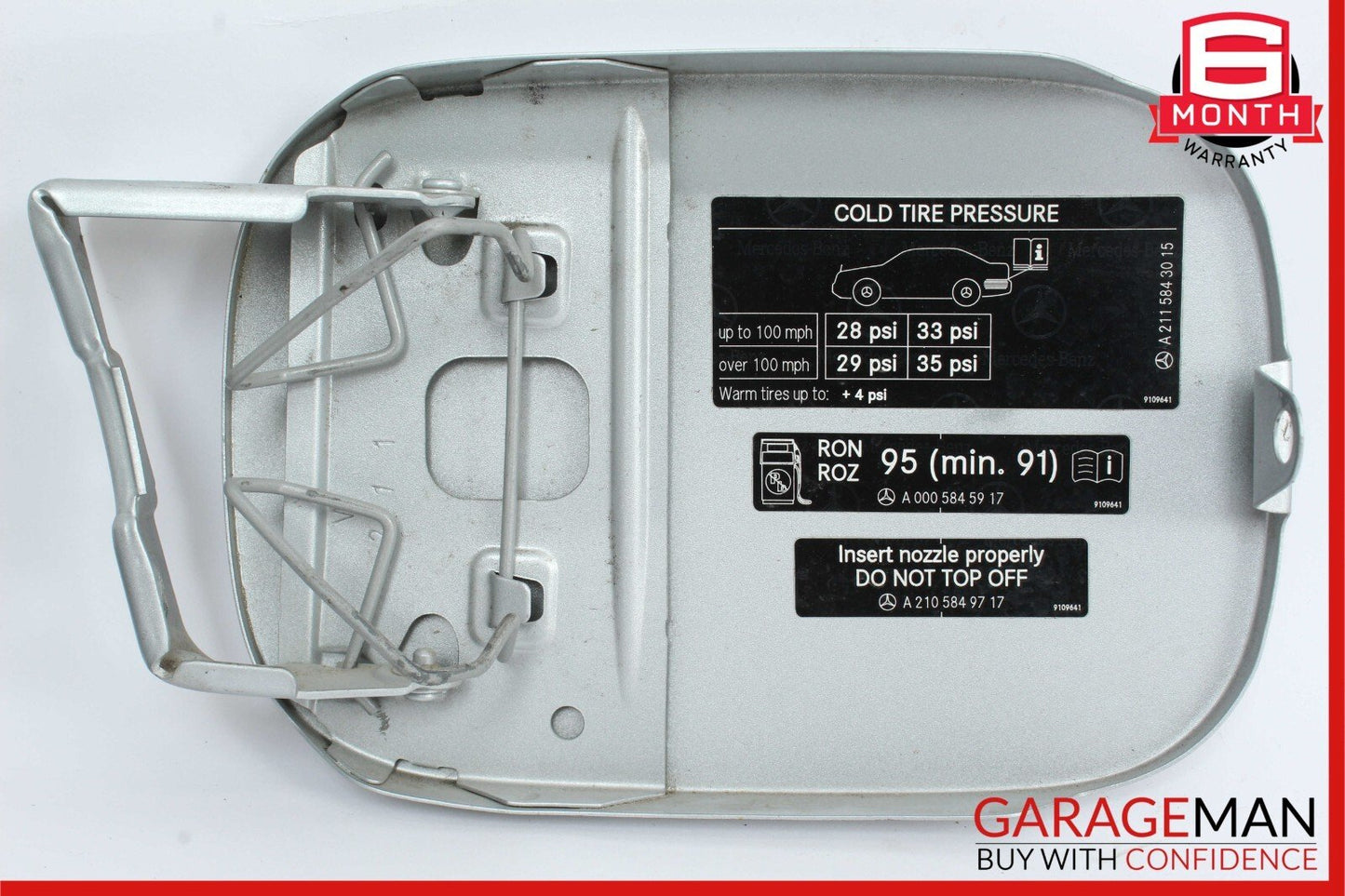 03-09 Mercedes W211 E63 E55 AMG E550 Sedan Fuel Gas Tank Lid Door Silver OEM
