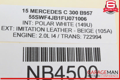 15-18 Mercedes W205 C300 C400 Rear Left Driver Side Door Control Module Unit OEM