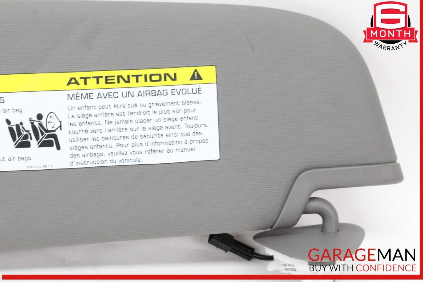 10-16 Porsche Panamera 970 E-Hybrid Front Right Side Sunvisor Sun Visor Gray OEM