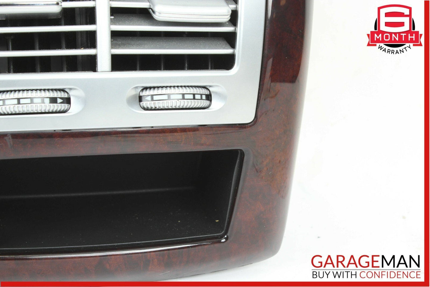 07-13 Mercedes W221 S550 Rear Center Console AC A/C Air Vent Trim Bezel Wood OEM