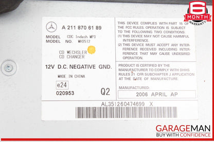 03-13 Mercedes R171 SLK350 R500 Radio 6 Disk CD Changer Player 2118703889 OEM