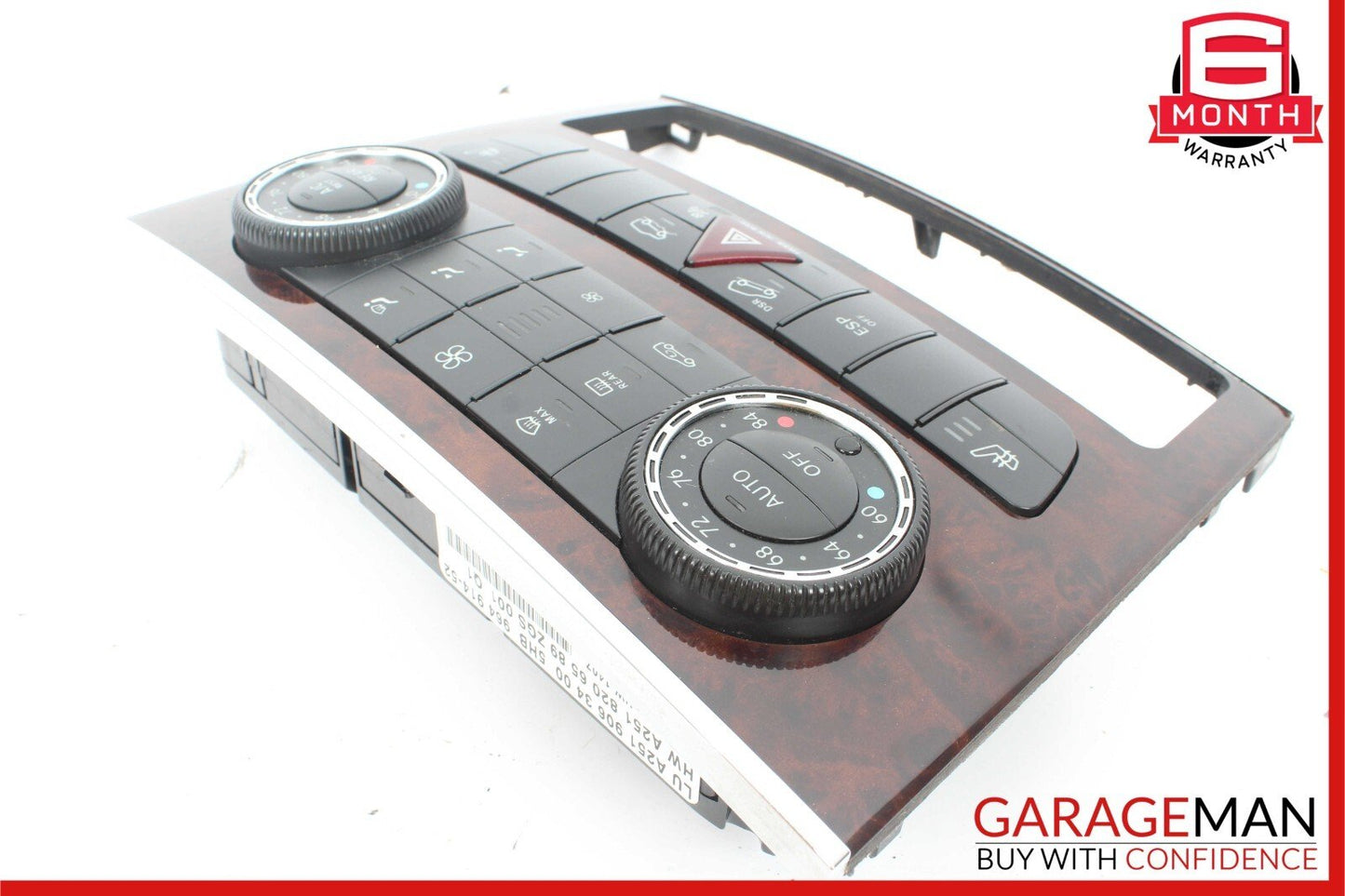 09-12 Mercedes W164 ML550 Center Dash AC A/C Heater Temperature Switch Assembly