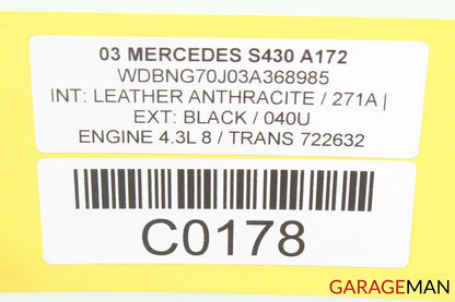 00-06 Mercedes W220 S430 S500 Rear Right Side Seat Control Module Unit OEM