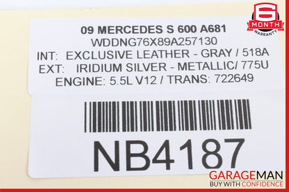 07-10 Mercedes W221 S600 Front Right / Left Seat Contour Control Module Unit