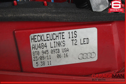08-12 Audi S5 A5 Rear Left Side Inner LED Tail Light Lamp 8T0945093B OEM