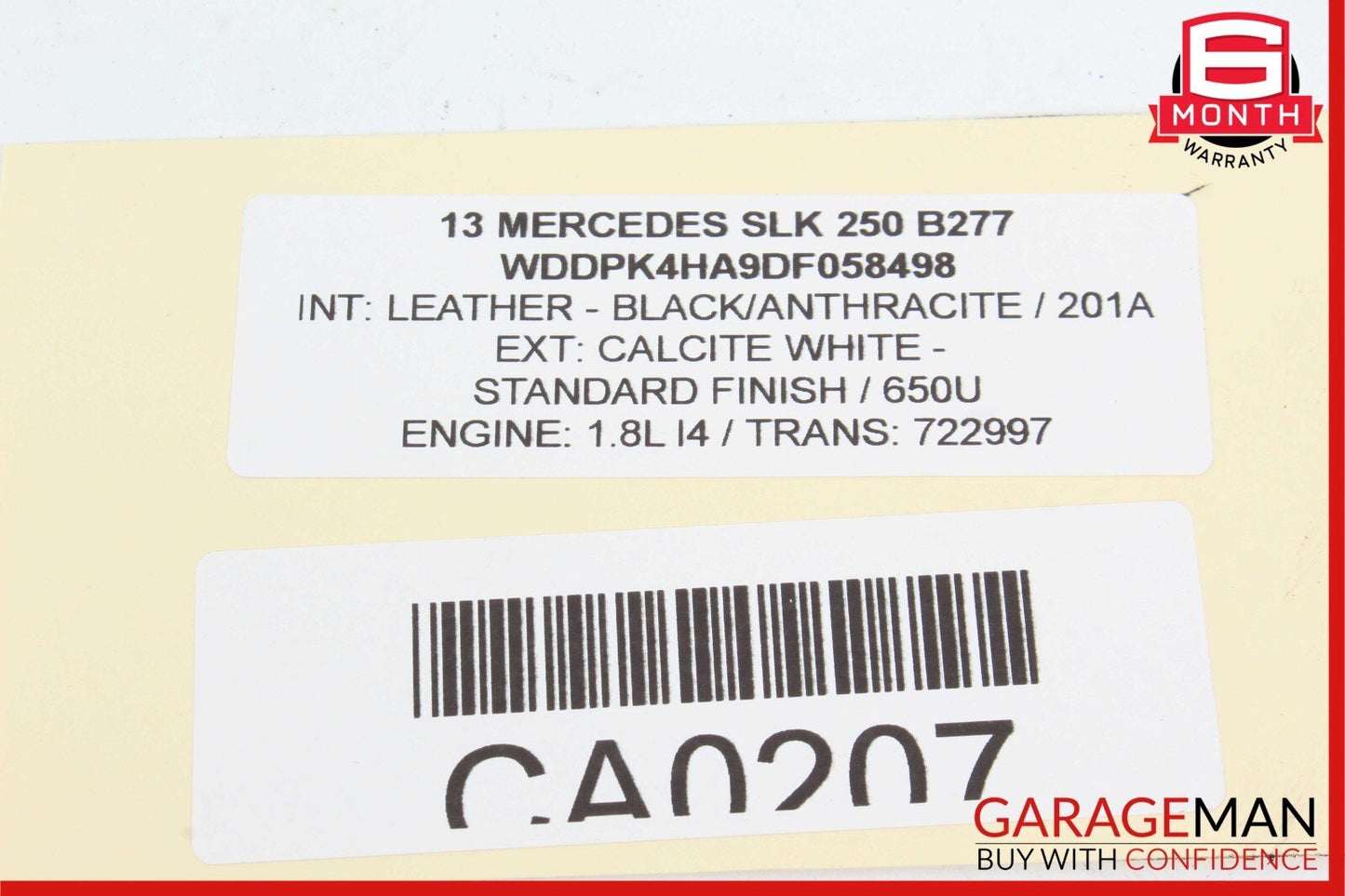 12-15 Mercedes R172 SLK250 M271 1.8L Engine Throttle Body 2661410525 OEM