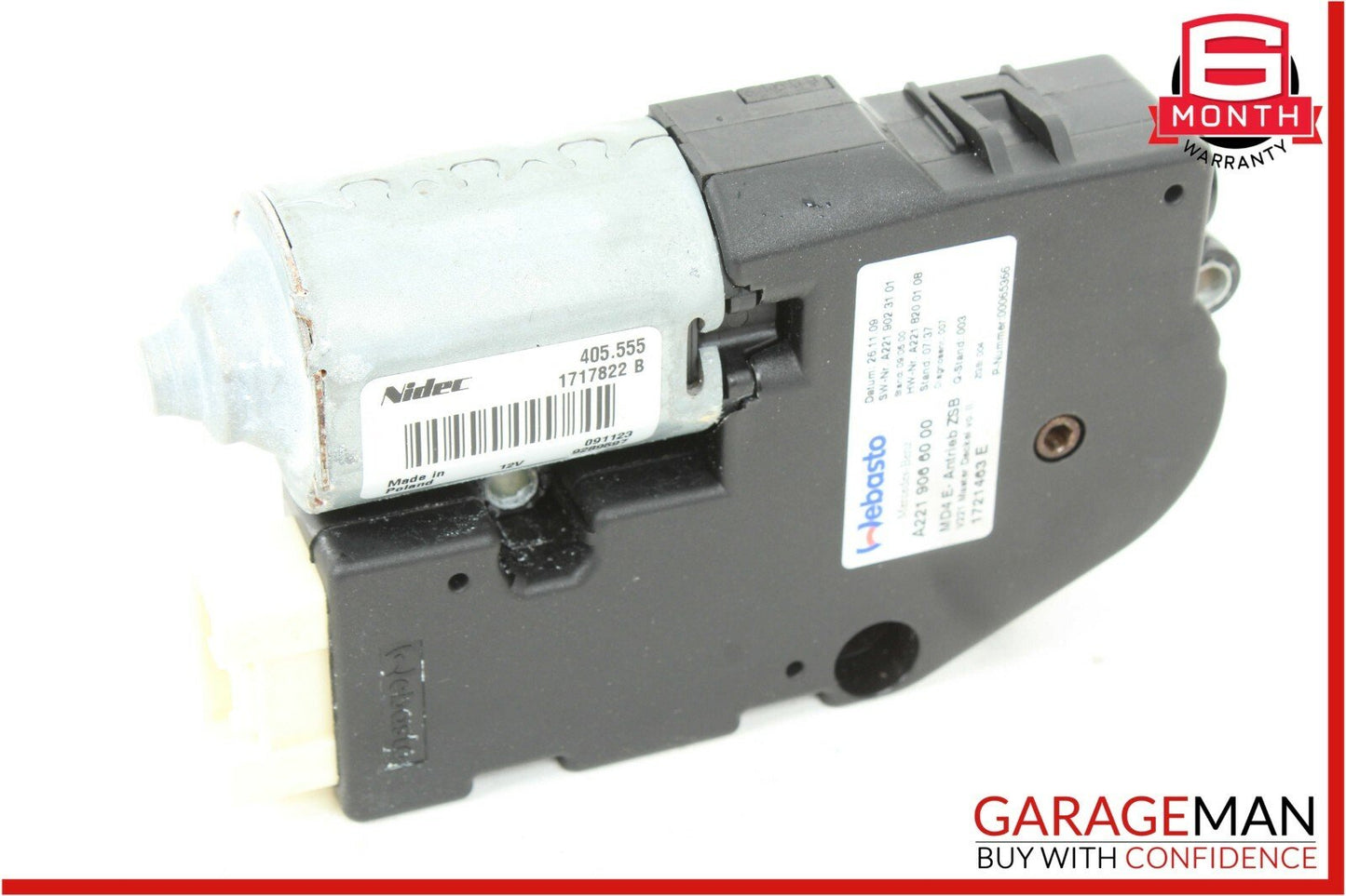 07-13 Mercedes W221 S63 AMG CL550 Sunroof Sun Roof Slide Motor 2219066000 OEM