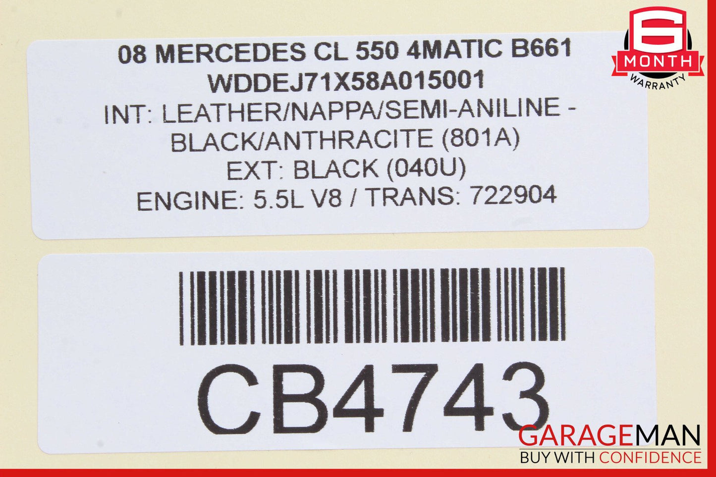 07-14 Mercedes W216 CL550 Electronic Parking Brake Switch Release Module