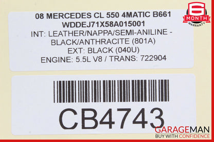 07-14 Mercedes W216 CL550 Electronic Parking Brake Switch Release Module