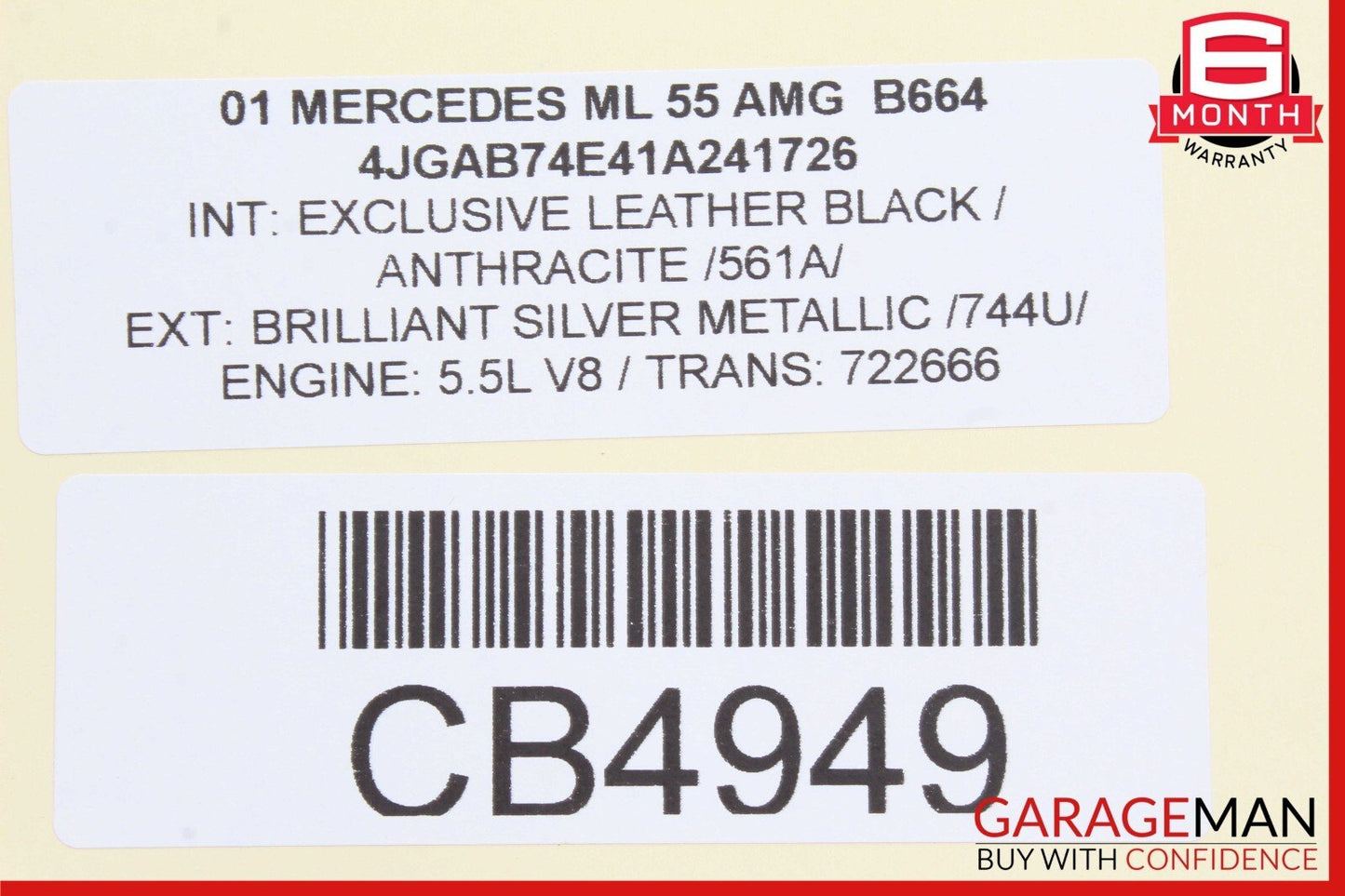 00-03 Mercedes W163 ML55 AMG ECU Engine Control Module Unit 0265450832 OEM