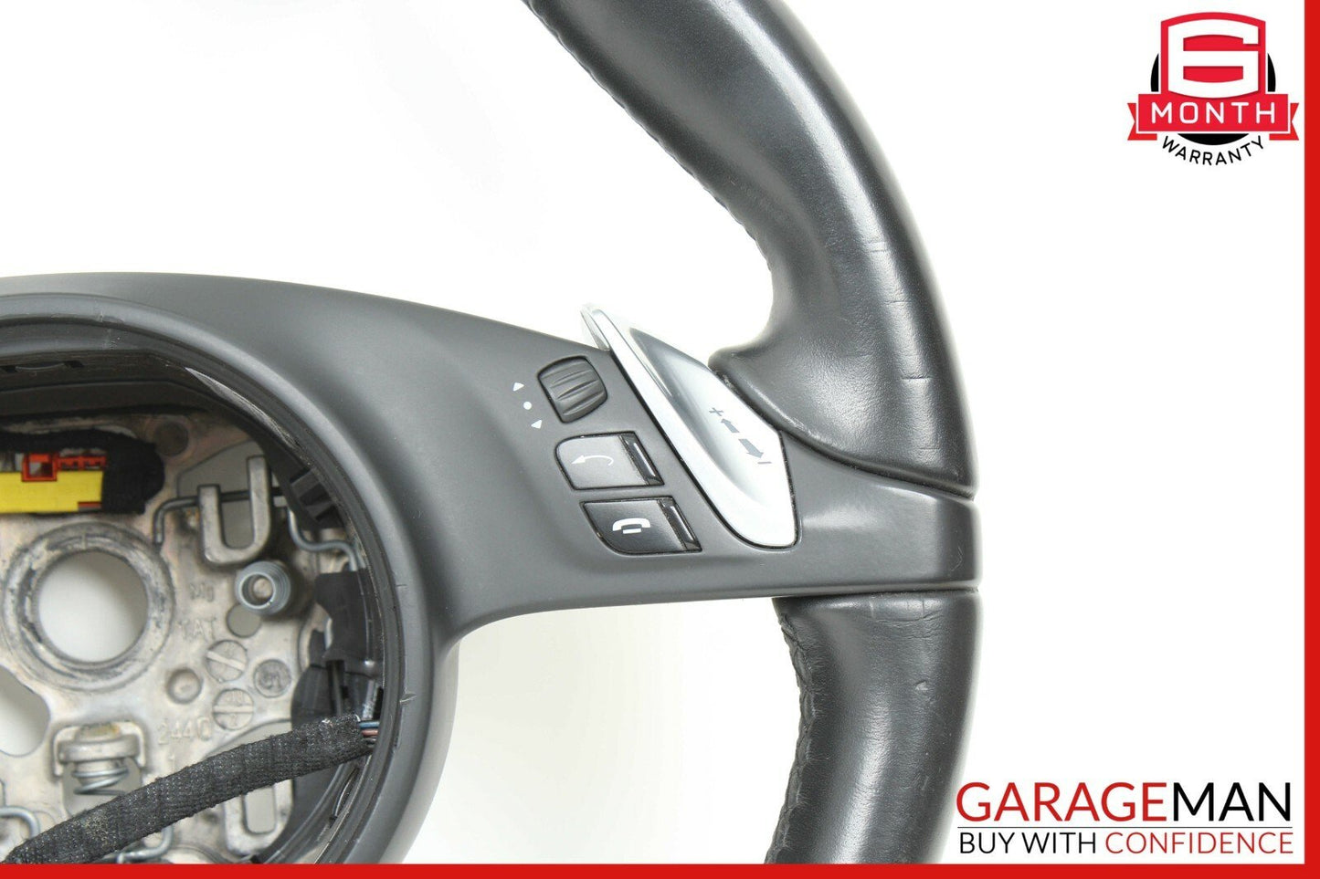 10-15 Porsche Cayenne Panamera Multifunction Steering Wheel Assembly Black OEM