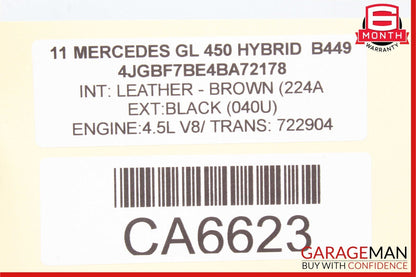 06-13 Mercedes X164 GL450 ML550 ML350 Front Right Passenger Door Control Module