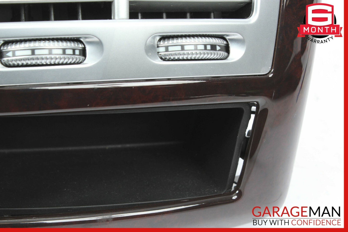 07-13 Mercedes W221 S550 Rear Center Console AC A/C Air Vent Trim Bezel Wood OEM