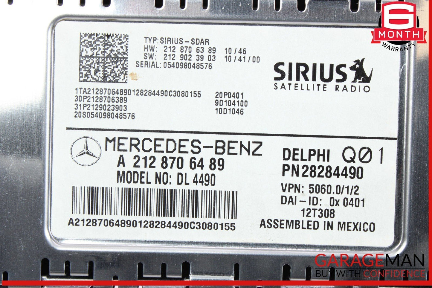 12-14 Mercedes W204 C250 CGI  Sirius Satellite Radio Receiver 2128706489 OEM