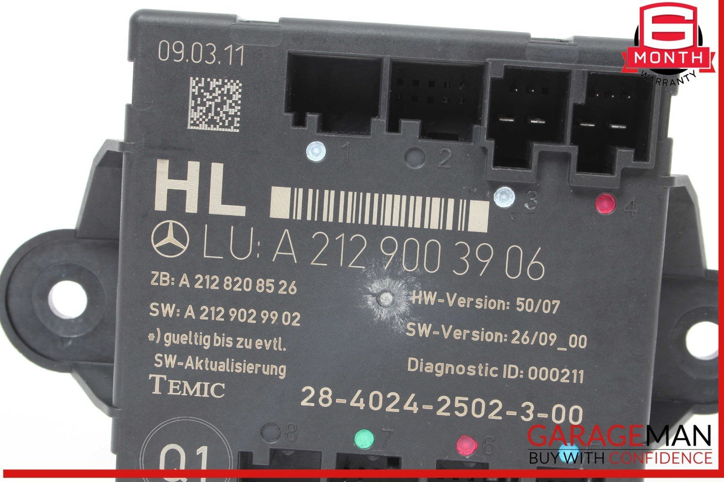 08-18 Mercedes W212 E350 Rear Left Driver Side Door Control Module 2129003906