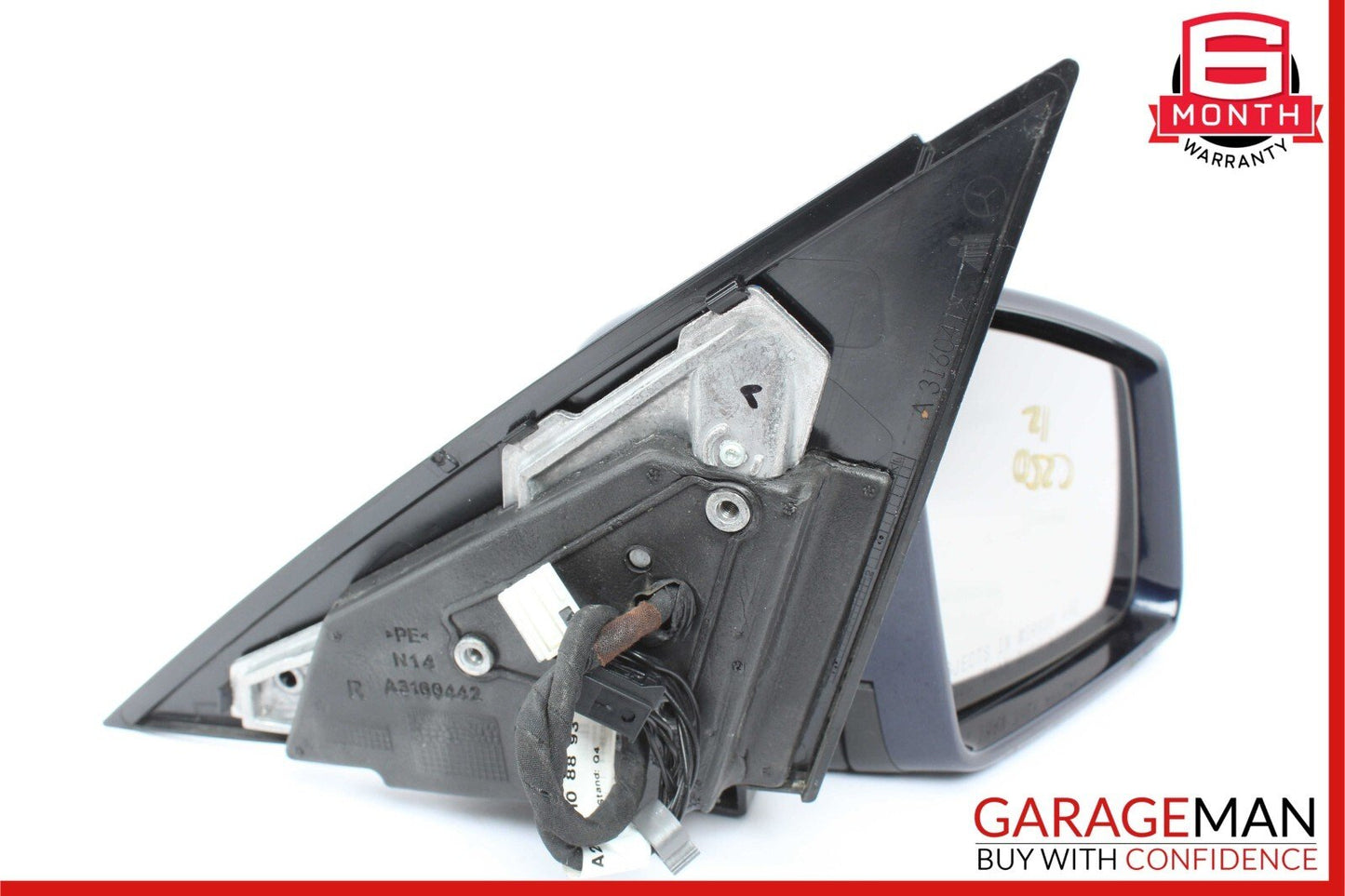 12-14 Mercedes W204 C250 Front Right Side Mirror Rear View Door Cavansite Blue