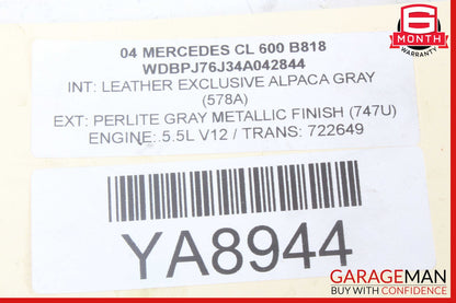 00-06 Mercedes W215 CL600 S500 Front Transverse Lower Control Arm OEM