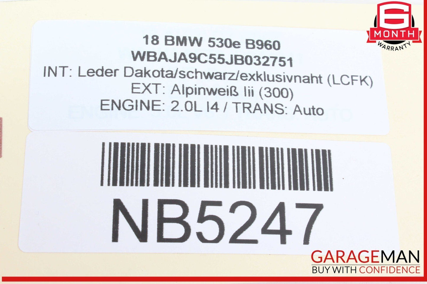 17-20 BMW 530E Rear Bumper Parking Assist Sensor PDC 9283200 OEM
