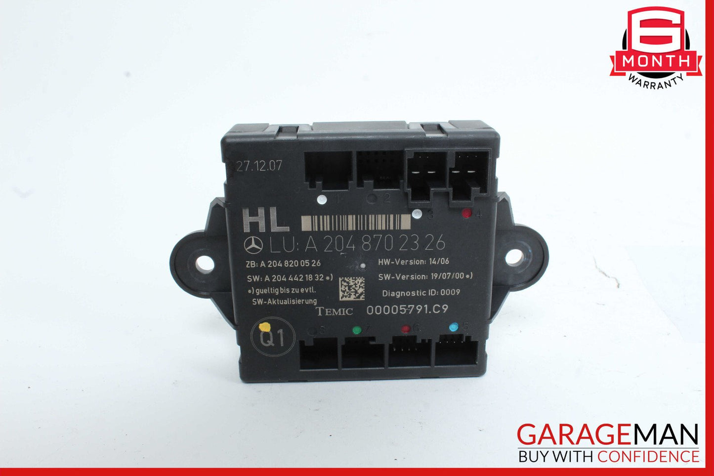 08-14 Mercedes W204 C300 C350 Rear Left Side Door Control Module 2048702326 OEM