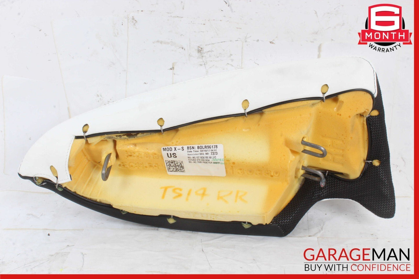16-20 Tesla Model S Rear Right Side Seat Bolster Cushion Cover White OEM