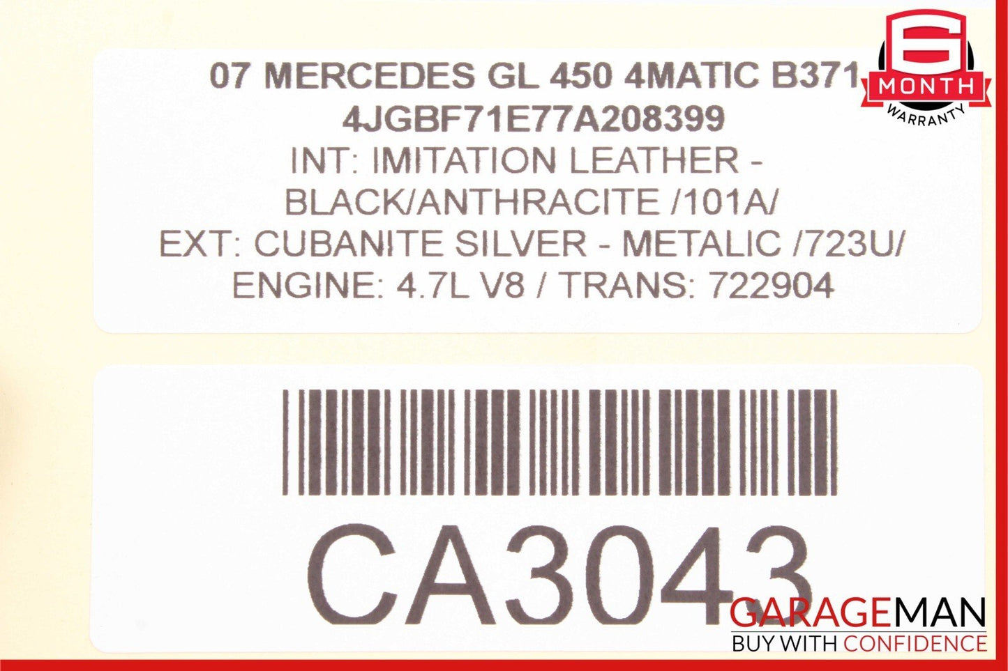 06-09 Mercedes X164 GL450 4MATIC 3rd Row Rear Left Side Seatbelt Retractor OEM