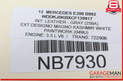10-20 Mercedes W212 E350 E550 Front Left Window Regulator Motor 2078200542 OEM