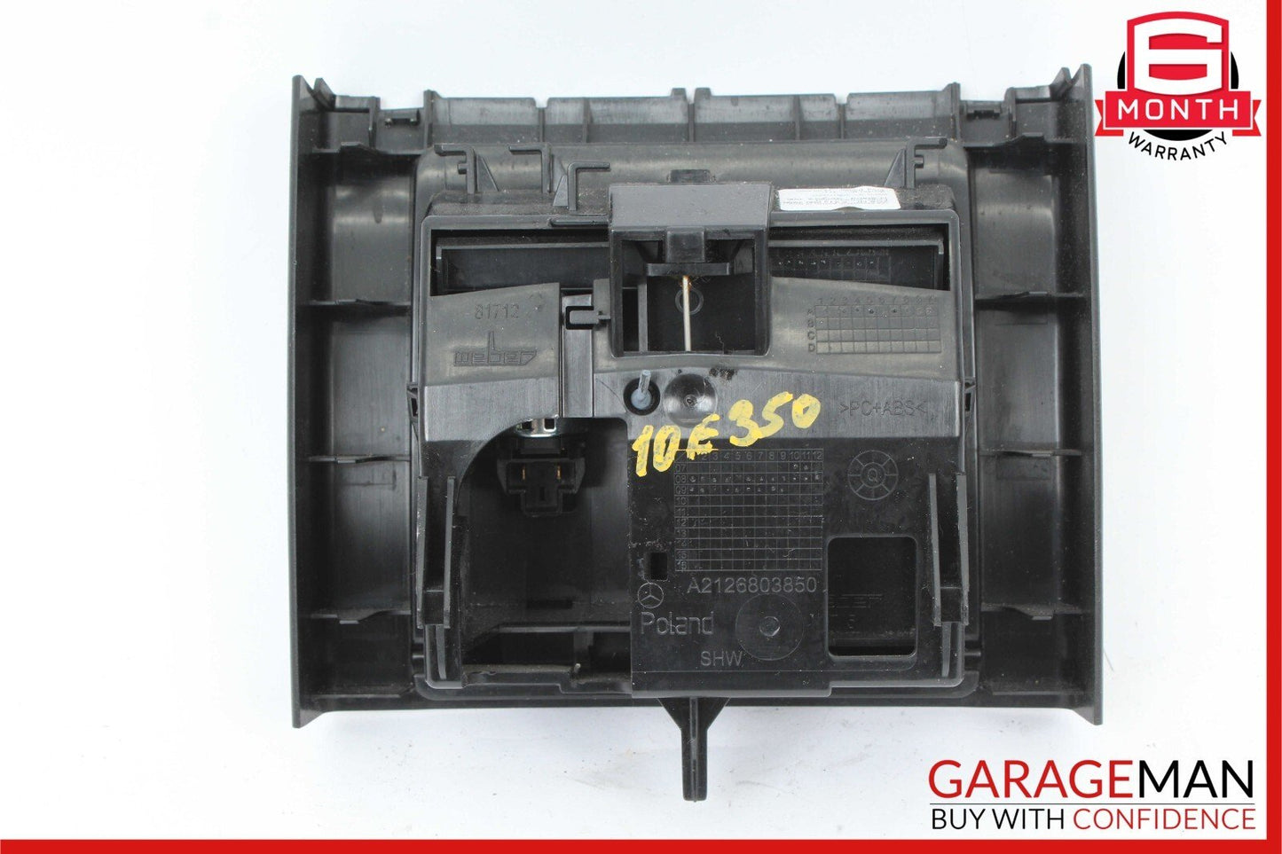 10-16 Mercedes W212 E350 E63 AMG Rear Center Console Ash Tray Compartment Black