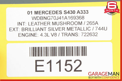 00-02 Mercedes W220 S430 S600 Anti Theft Alarm Signal Control Module Unit OEM