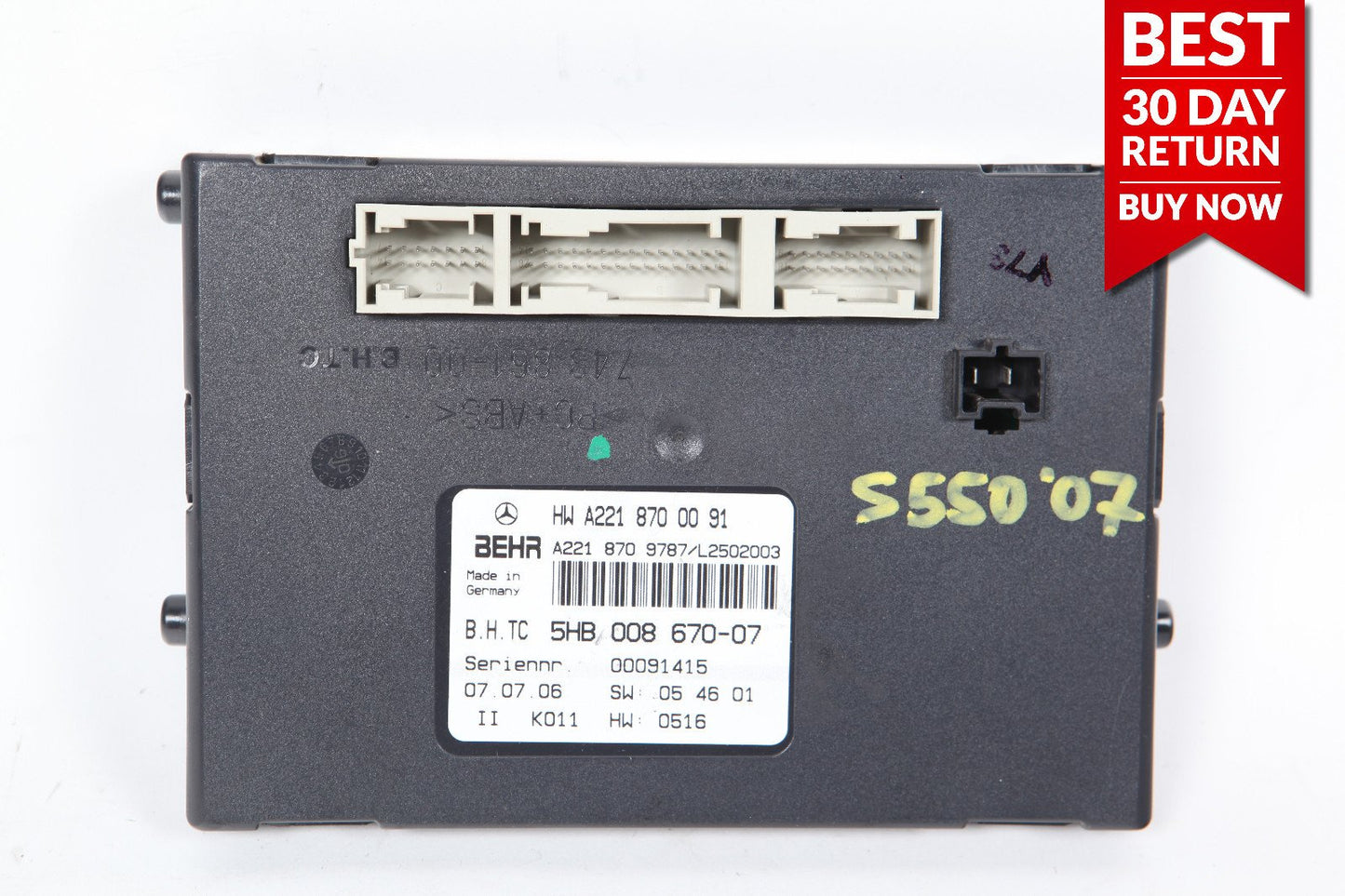 07-09 Mercedes W221 S550 S600 CL600 CL550 AC A/C Control Module OEM 2218700091
