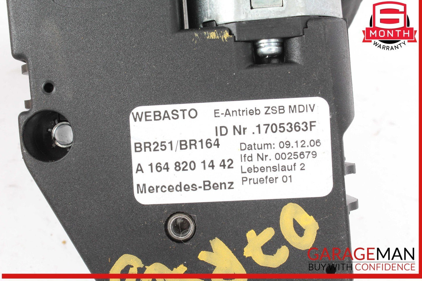 06-13 Mercedes W251 R500 Panoramic Sunroof Sun Roof Motor 1648201442 OEM