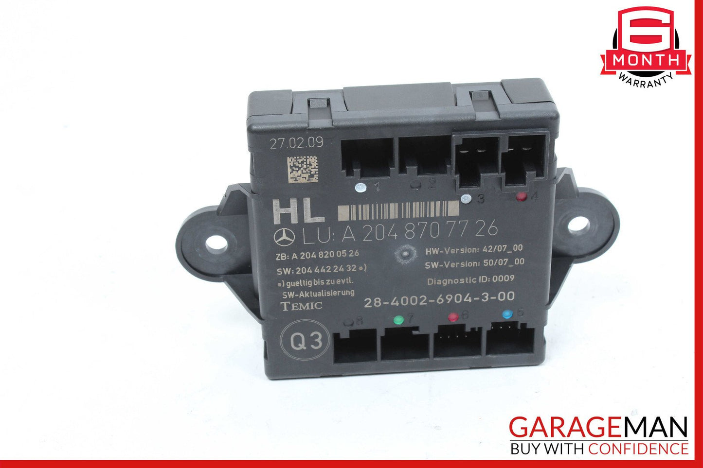 08-14 Mercedes W204 C250 C350 Rear Left Side Door Control Module 2048707726 OEM