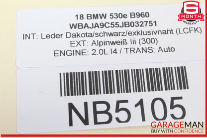 17-20 BMW 530E Shark Fin Roof Radio Antenna Assembly Module 9303040 OEM