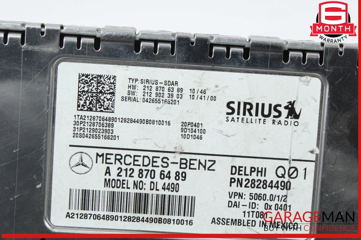 12-14 Mercedes W204 C250 GLK350 Sirius Satellite Radio Receiver 2128706489 OEM