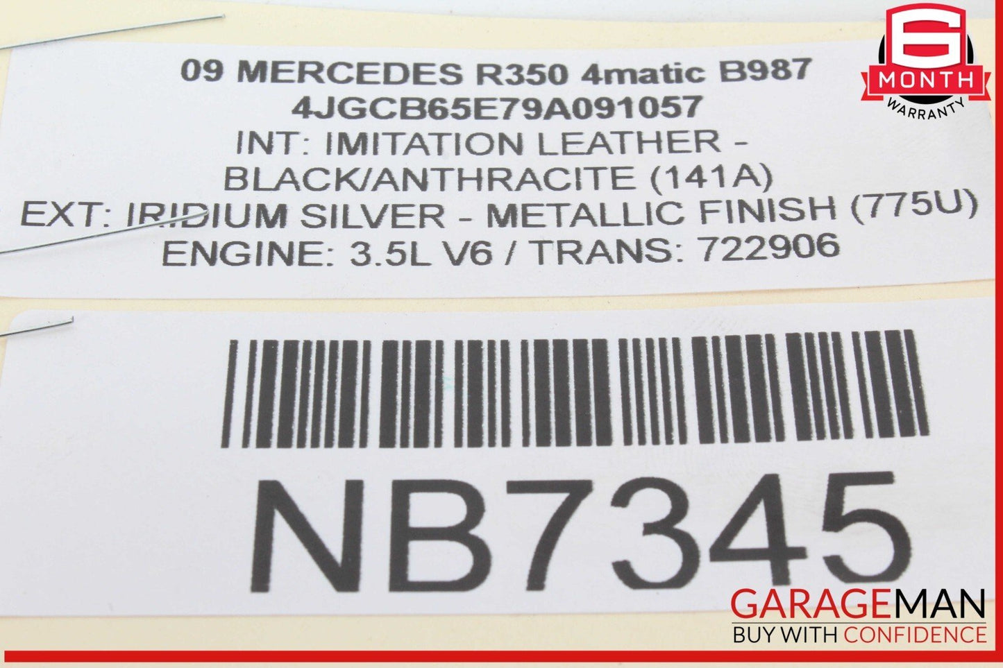 06-13 Mercedes W251 R350 4MATIC Panoramic Sunroof Sun Roof Motor 1648201442 OEM