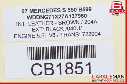 07-14 Mercedes W221 S550 SLK350 Sirius Satellite Radio Module Receiver OEM