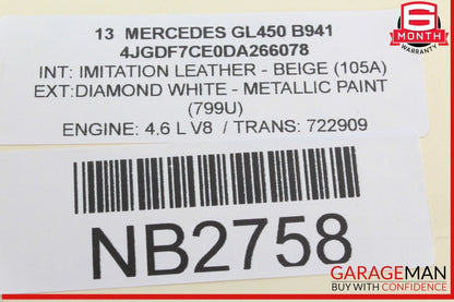 13-16 Mercedes X166 GL450 GL550 Rear Left Quarter Window Regulator Motor OEM