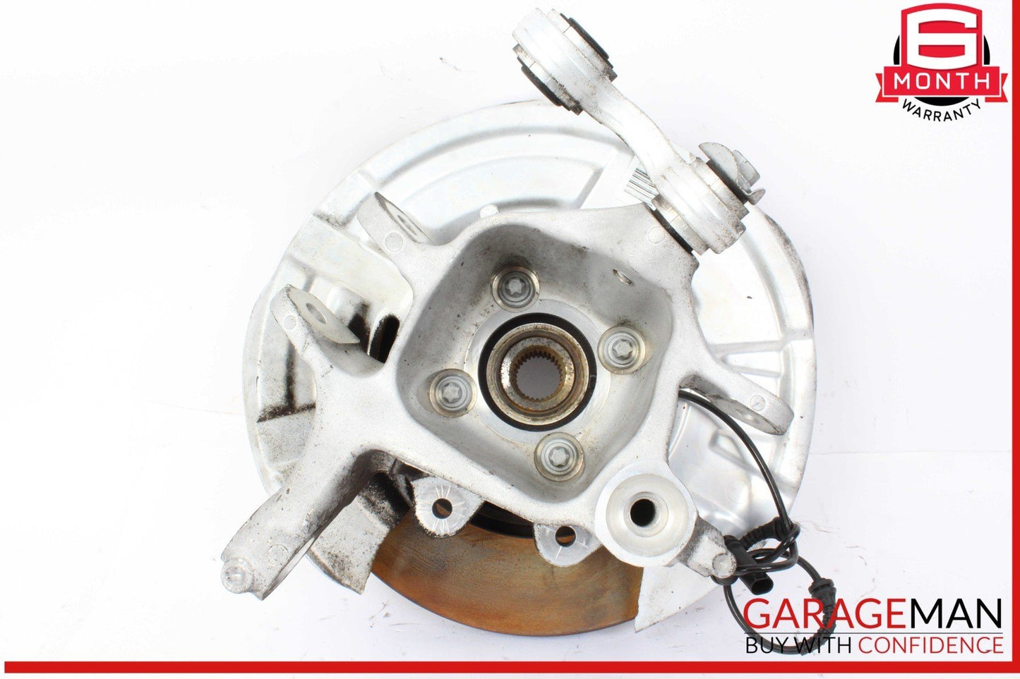 12-18 BMW 640i 650i Rear Right Side Spindle Knuckle Wheel Hub w/ Rotor Disc OEM